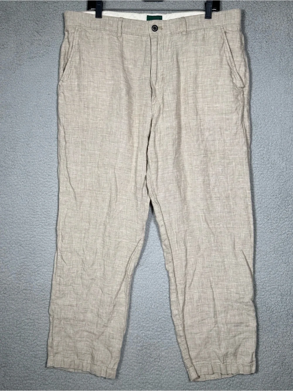 J Crew Oarsman Linen Trousers Mens 36x32 (Fits 37x30) Classic Fit Pants Beige